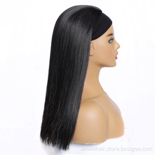 Black Head Band Wig Ladies Hair Scarf for Women Wholesale Hairband Scarf Long Natural Straight Headband Wig Synthetic Hair Wigs
